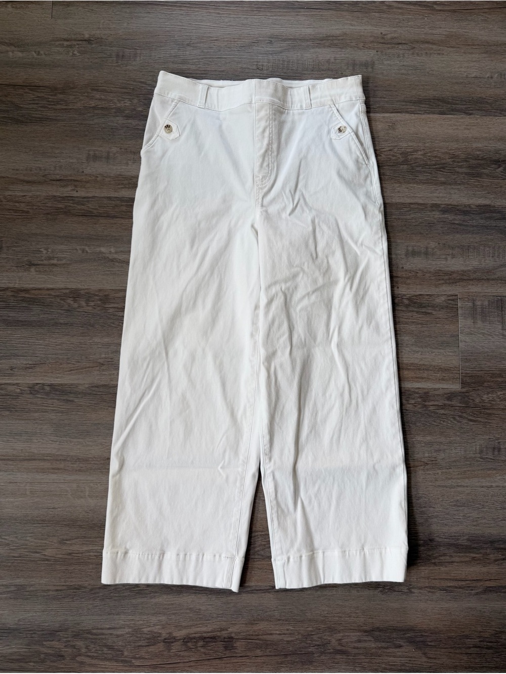 Wide Leg Cropped Casual White Pants Spanx Women’s XL